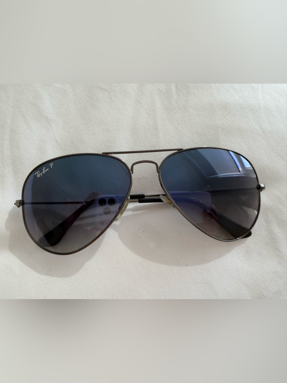 Ray-Ban Men’s Aviator Sunglasses - Blue Lenses , Polarized